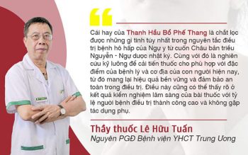 Thầy thuốc ưu tú, bác sĩ Lê Hữu Tuấn đánh giá về bài thuốc
